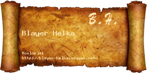 Blayer Helka névjegykártya